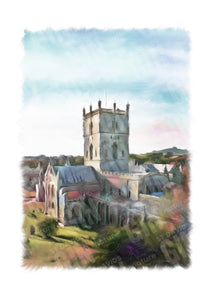 St Davids Gin:'St Davids Cathedral In Spring' Mounted Print